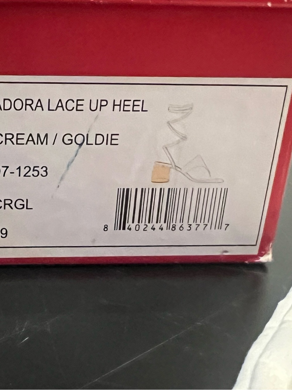 STAUD Adora Lace-Up Heel in Cream & Goldie
